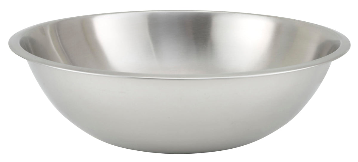 Winco heavy-duty 16-quart stainless steel mixing bowl, ideal for large batches and easy cleanup.