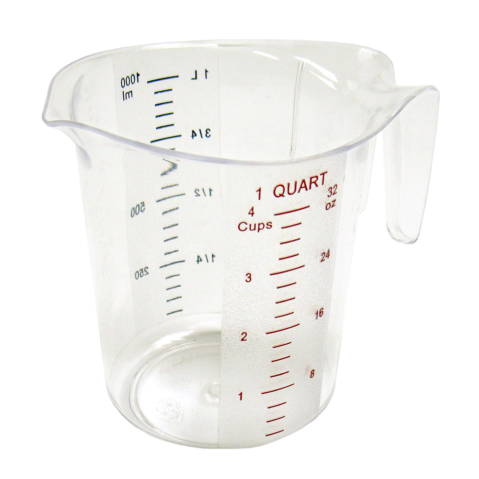 Winco measuring cup polycarbonate 1-quart in clear plastic, durable for busy kitchens