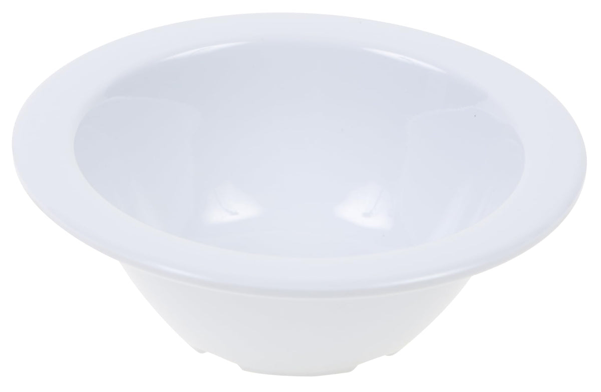 Winco MMB-4W melamine fruit bowl in white with 4-ounce capacity for portioned desserts.