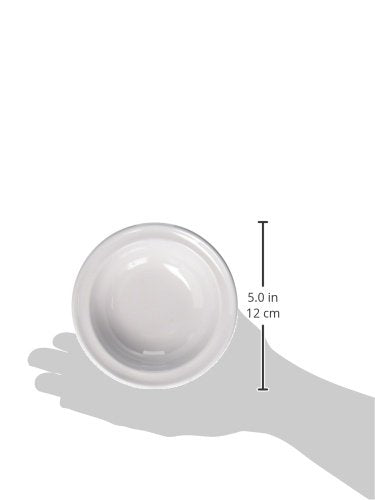 Winco MMB-4W melamine fruit bowl featuring stackable design for easy storage.