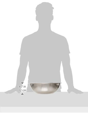 Winco MXB-800Q durable stainless steel bowl with reinforced rim for heavy-duty mixing.