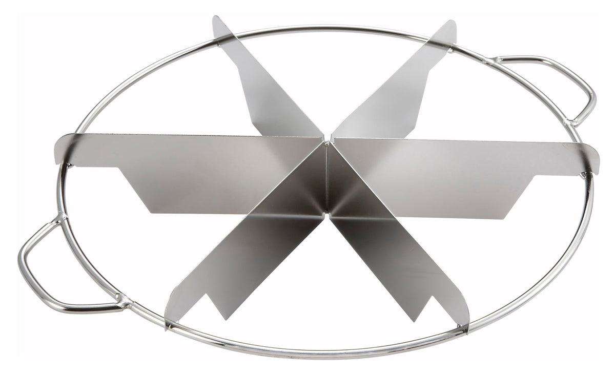 Winco pie cutter with two handles for even six-slice servings.