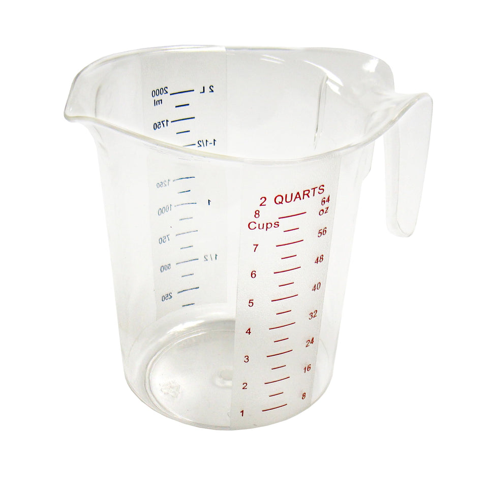 Winco PMCP-200 measuring cup in clear polycarbonate for precise portioning in kitchens