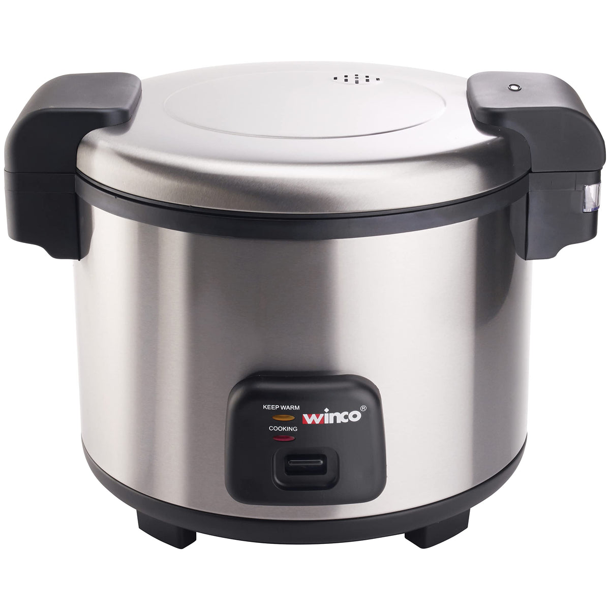 Winco RC-S301 rice cooker with 30-cup capacity keeps rice warm for busy kitchens.