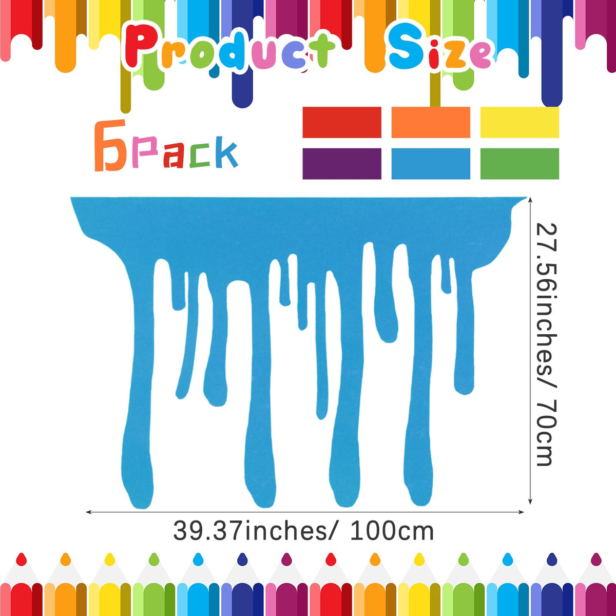 Windkream art table skirt with yellow paint splatter brightens back-to-school celebrations