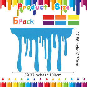Windkream art table skirt with yellow paint splatter brightens back-to-school celebrations