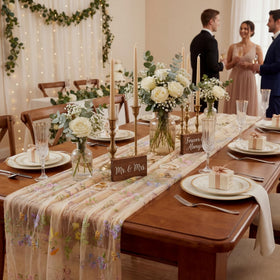 Windkream floral runner complements weddings and seasonal celebrations.