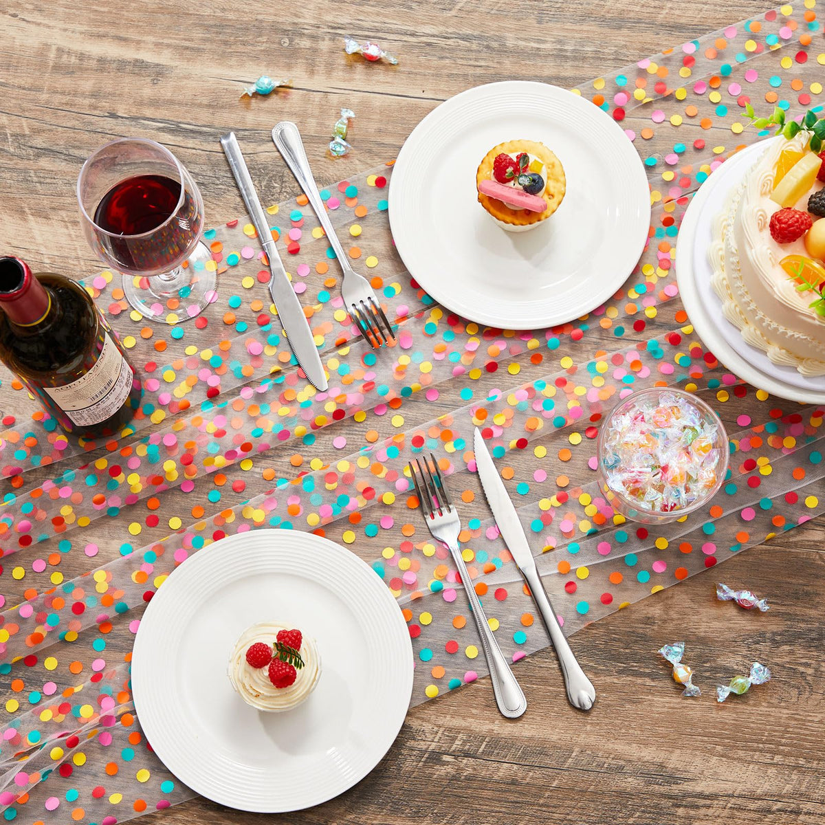 Windkream confetti dots wedding decor runner adds festive elegance to celebration tables