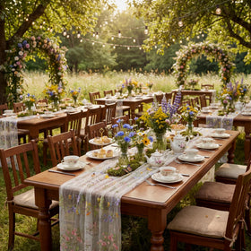 Windkream embroidered butterfly accents enhance seasonal table settings