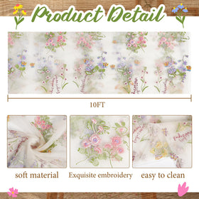 Close up of Windkream embroidery daisy pattern for elegant texture