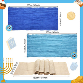 Windkream Passover table runner showing burlap texture for rustic holiday decor