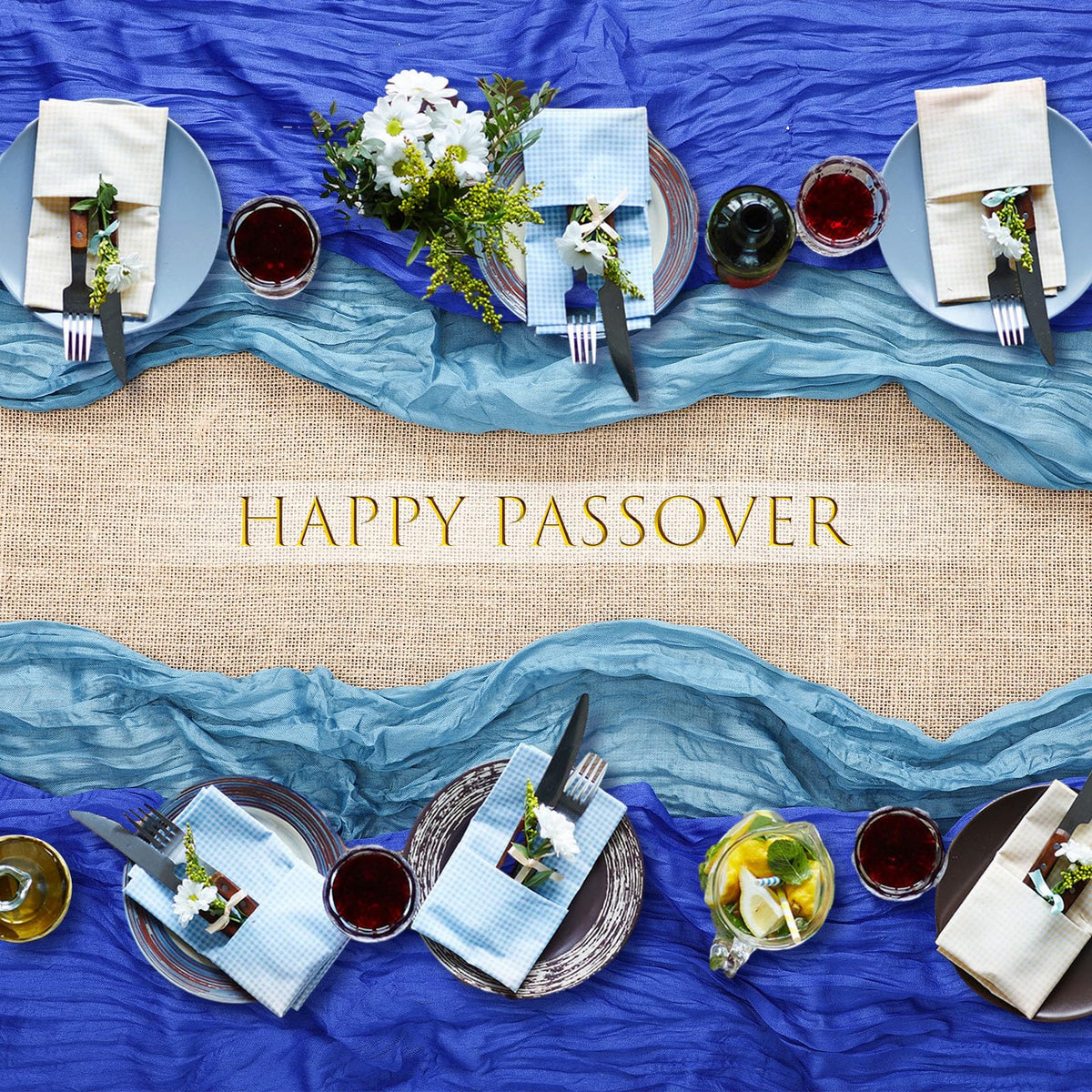 Windkream Happy Passover table runner highlights soft polyester feel with sturdy construction