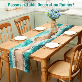 Windkream linen table runner texture adds soft sheen and durability.