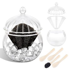 Windspeed caviar serving set with cover shows elegant presentation and freshness protection.