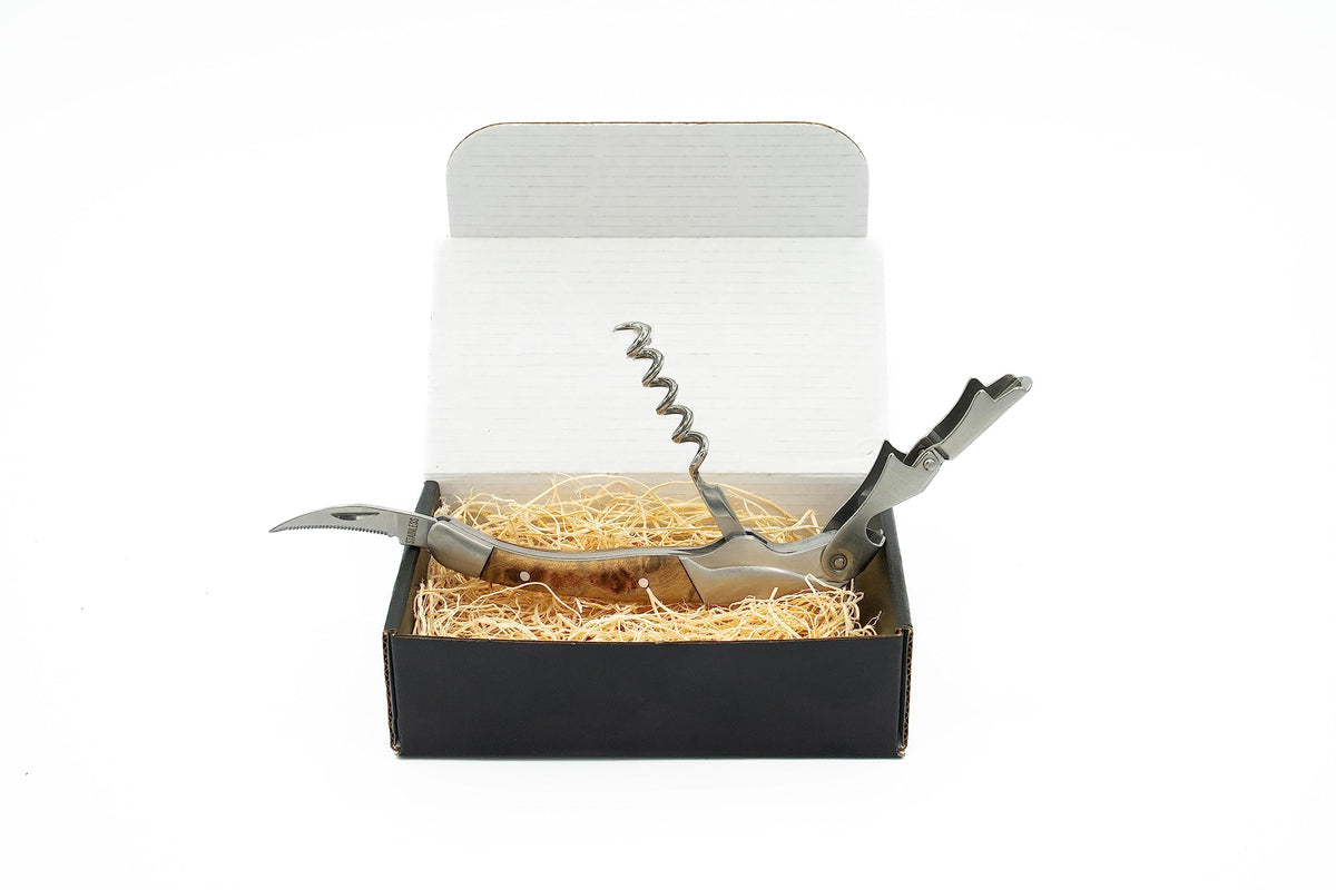 Wine Chic ergonomic rosewood grain enhances grip.