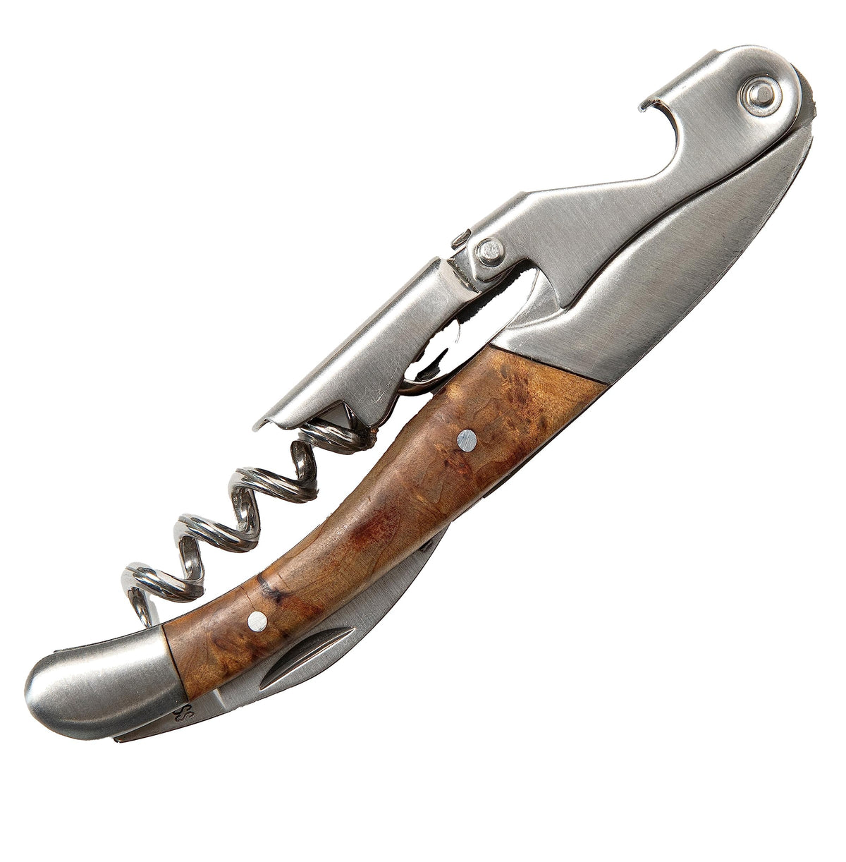 Wine Chic premium corkscrew with rosewood handle for precise cork removal.
