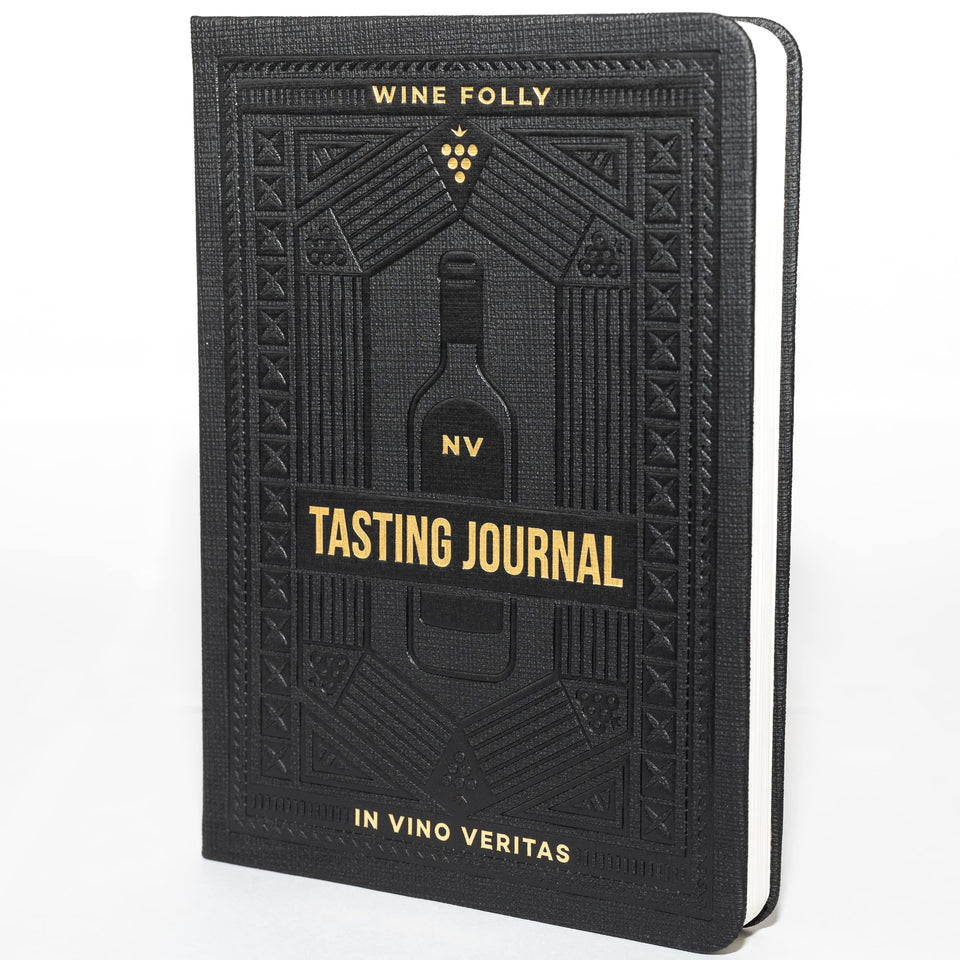 Wine Folly tasting journal cover shown for portable wine notes on the go