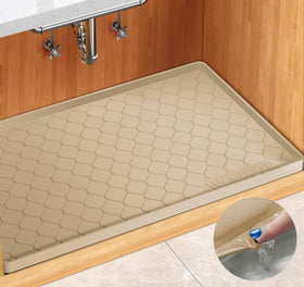 Winisok under sink mat 19x19, front view, durable silicone protection for cabinets.