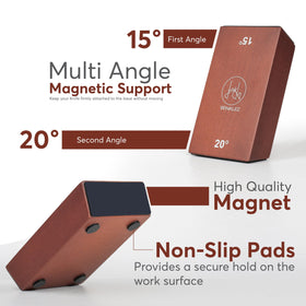 Winklez sharpener shows 15° and 20° magnetic guides for precise angles