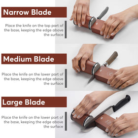 Winklez wooden base provides sturdy support during sharpening