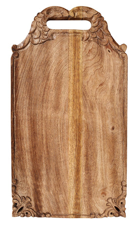 Winlay mango wood tray top view shows natural grain and handcrafted appeal.