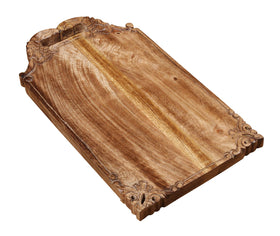 Winlay mango wood tray side angle highlights sturdy thickness for daily use.
