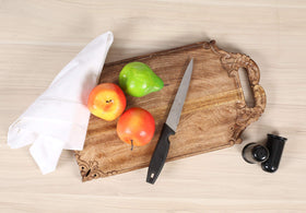 Winlay tray with knife-friendly surface ideal for cutting and serving.
