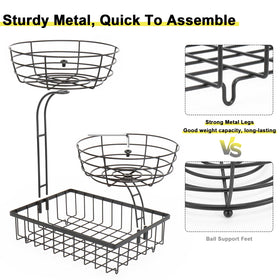 Winmien 3-tier basket on counter, tidy pantry and living spaces.