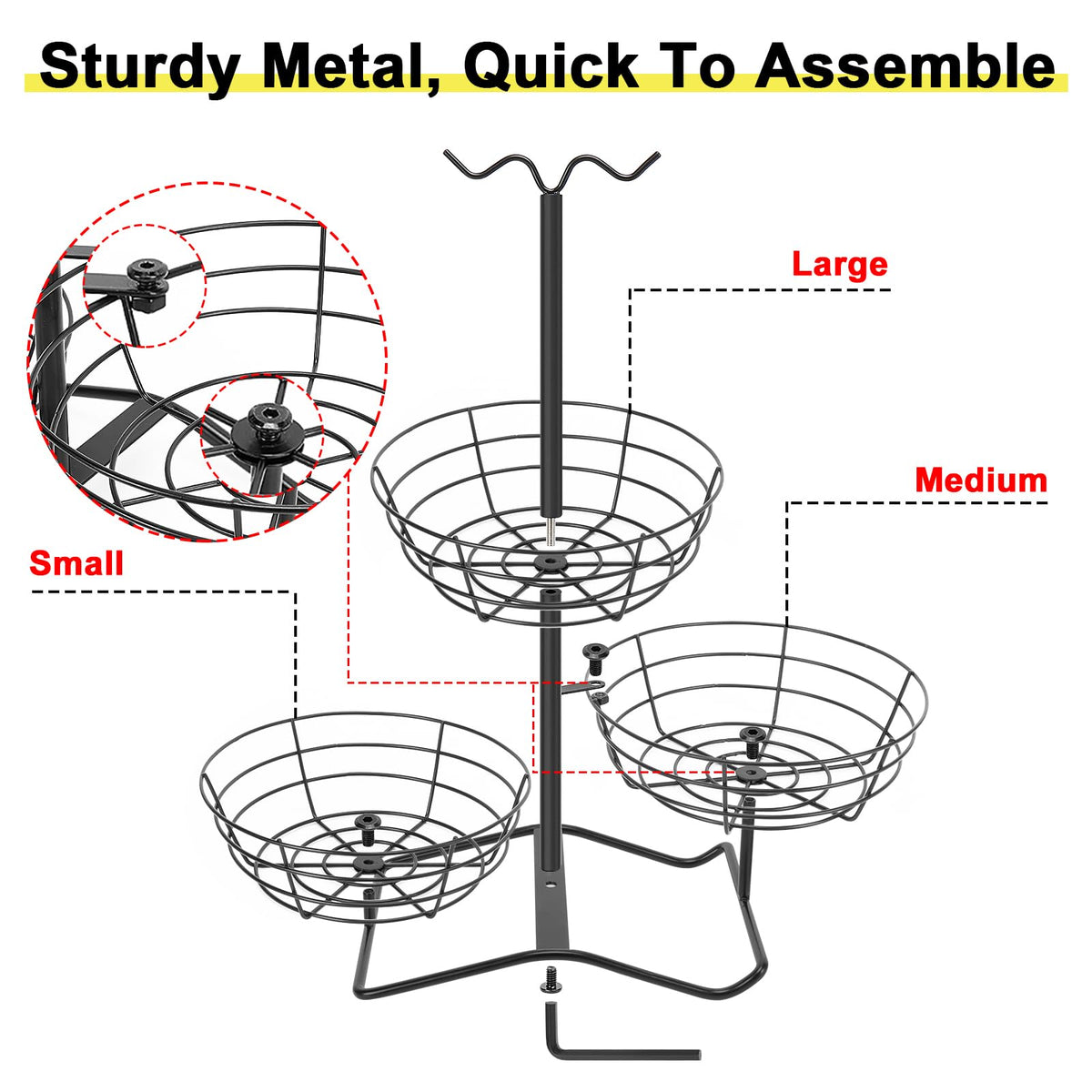 Winmien baskets can be stacked or separated for flexibility.