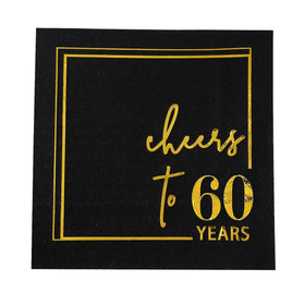 Winoo Cheers to Years napkins with gold foil for elegant flatlay decor