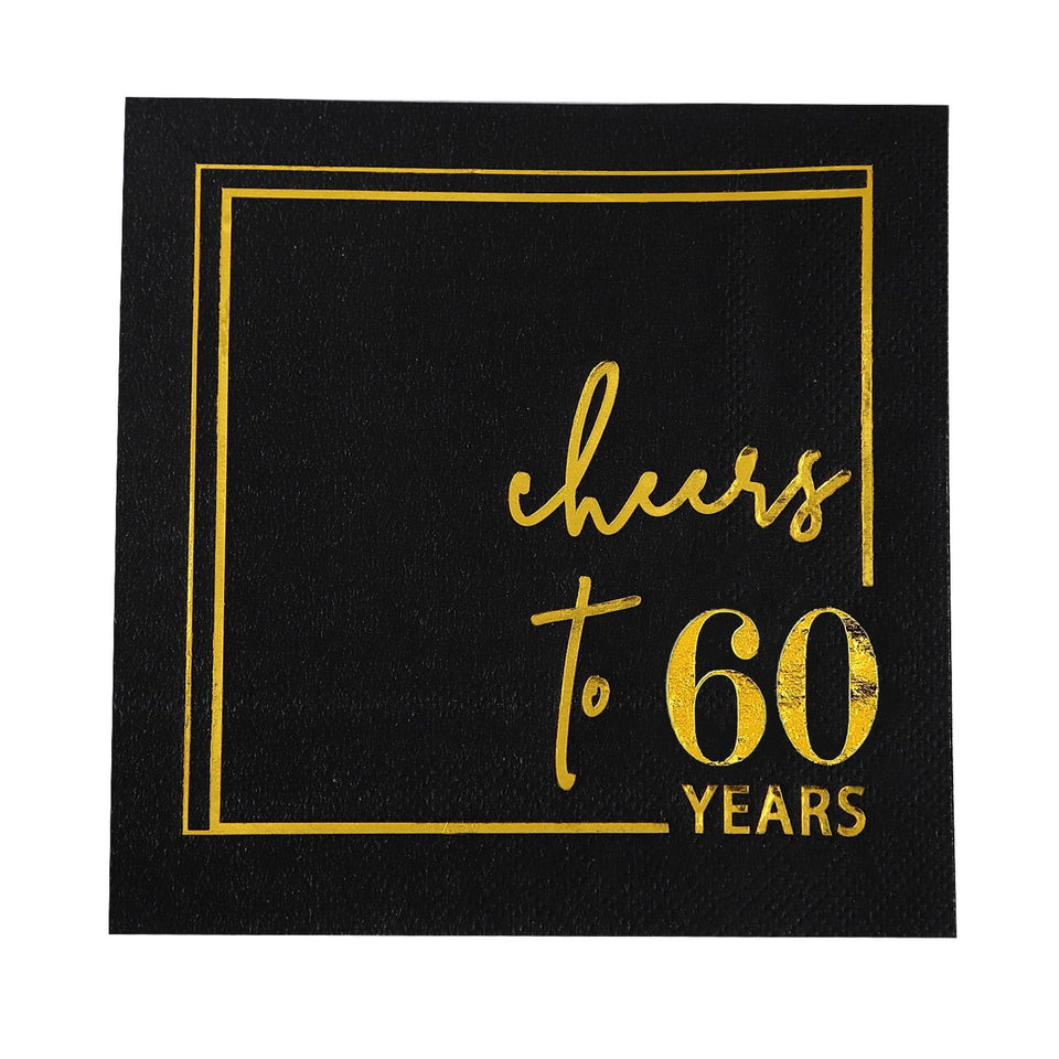 Winoo Cheers to Years napkins with gold foil for elegant flatlay decor