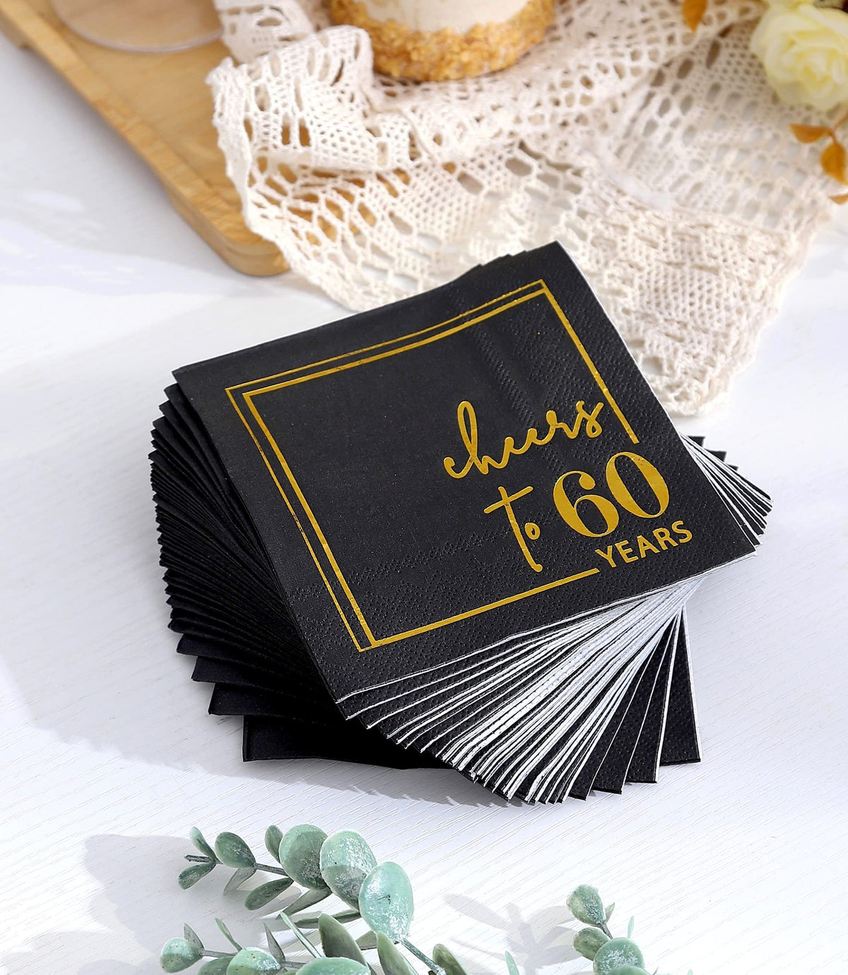 Winoo Cheers to Years napkins unfolded 10x10 inch reveal sturdy napkin surface