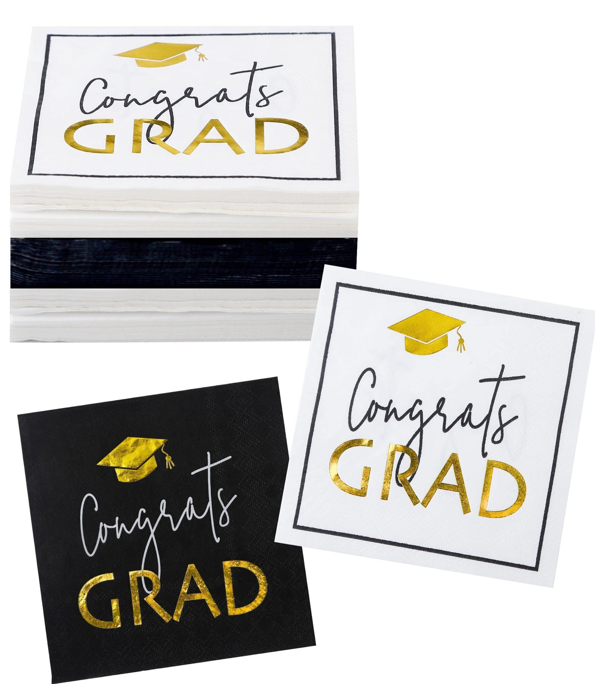 Winoo Design 2026 Graduation Napkins 50-pack with chic designs for elegant celebrations.