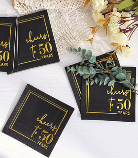 Winoo Design Cheers to Years napkins add gold foil table decor