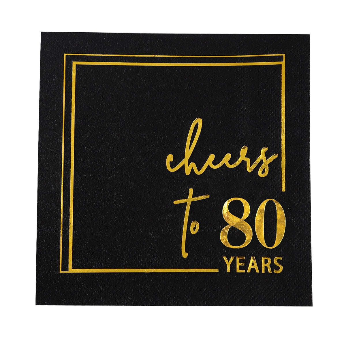 Winoo Design Cheers to Years napkins pack with black and gold foil for upscale celebrations.