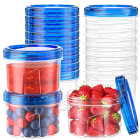 Winproper 12-pack 16 oz containers with lids for organized fridge storage