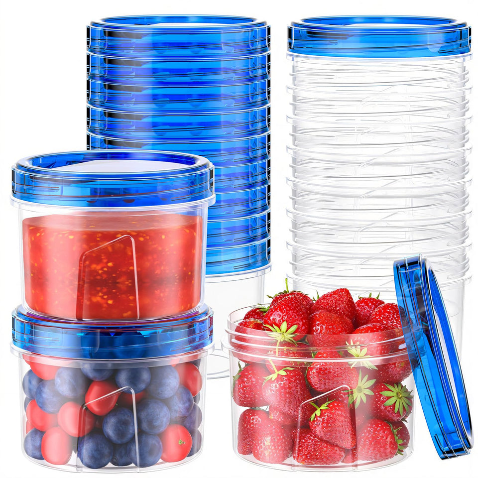 Winproper 12-pack 16 oz containers with lids for organized fridge storage