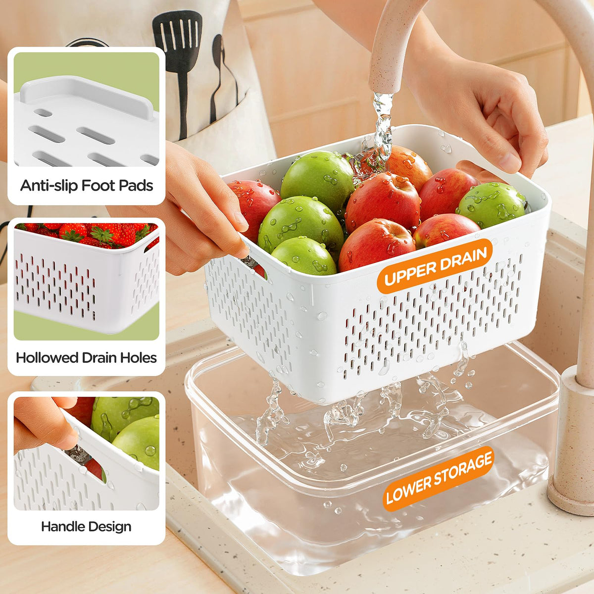 Winproper fridge organizer with airtight lids preserves flavor and blocks odors