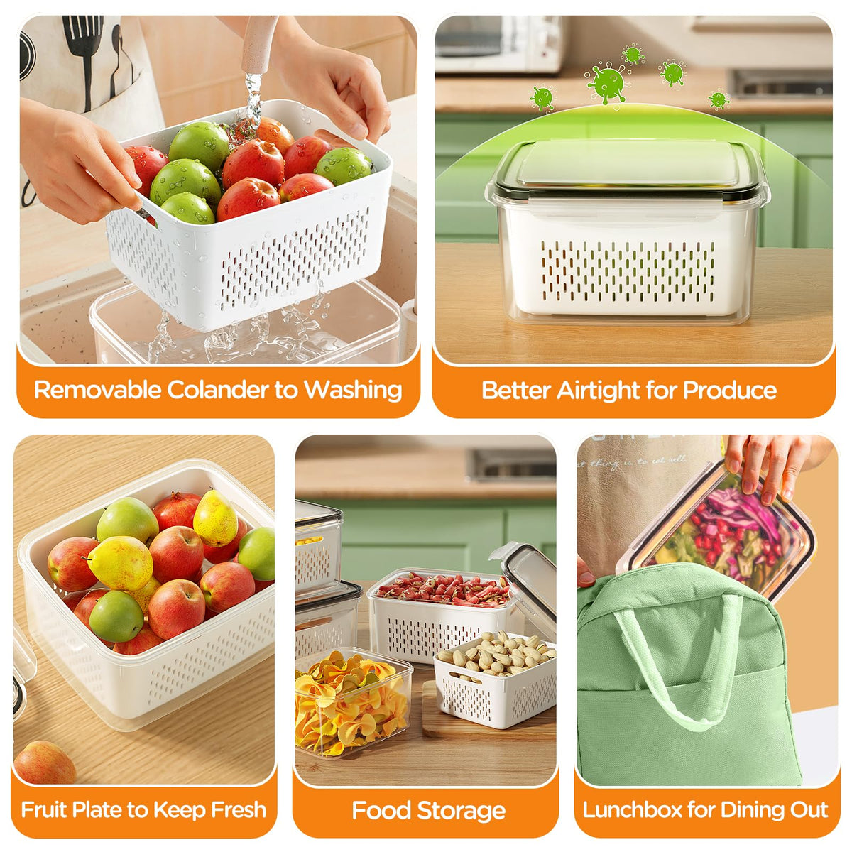 Microwave-safe Winproper storage with lids removed for reheating