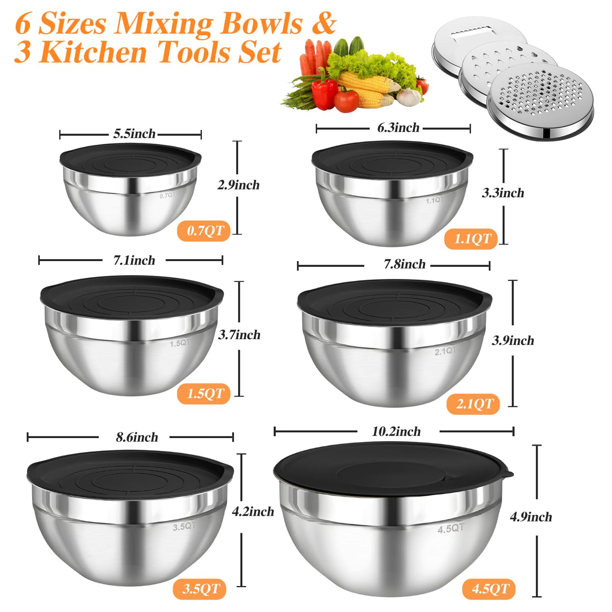 Winproper 304 stainless steel bowls resist dents and corrosion for lasting use
