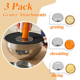 Winproper bowls with three grater attachments for quick prep