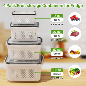 Winproper removable colander for rinsing fruits and vegetables before storage