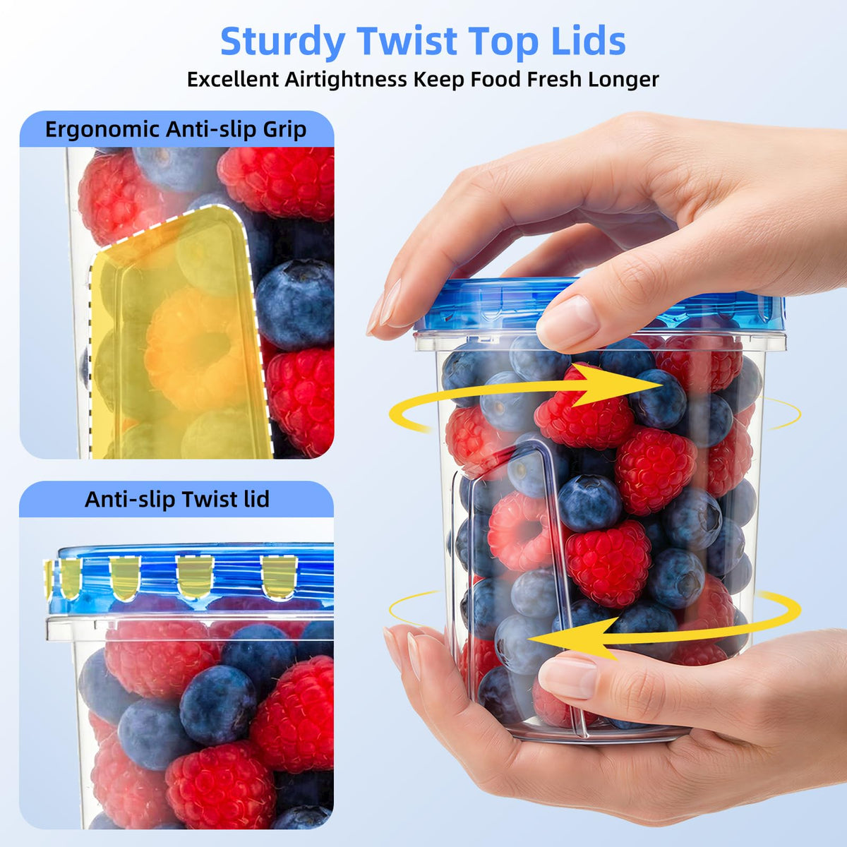 Stackable Winproper containers save fridge and freezer space.