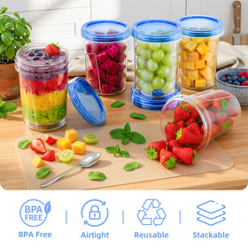 Winproper twist-top lids provide an airtight seal to prevent leaks.