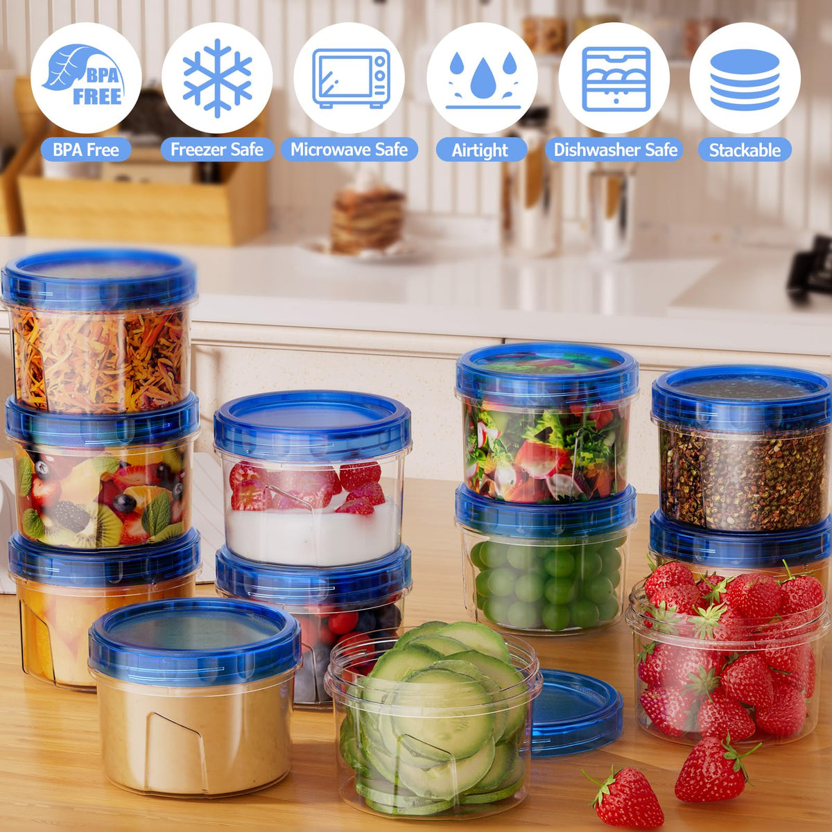 Winproper twist-top lids create a secure seal to prevent leaks