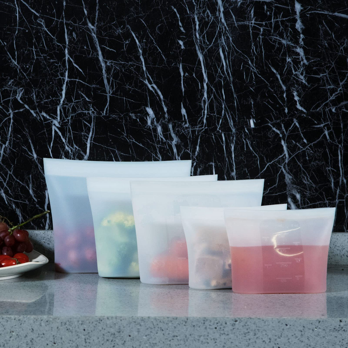 Winrock silicone bag BPA-free, durable for reuse.