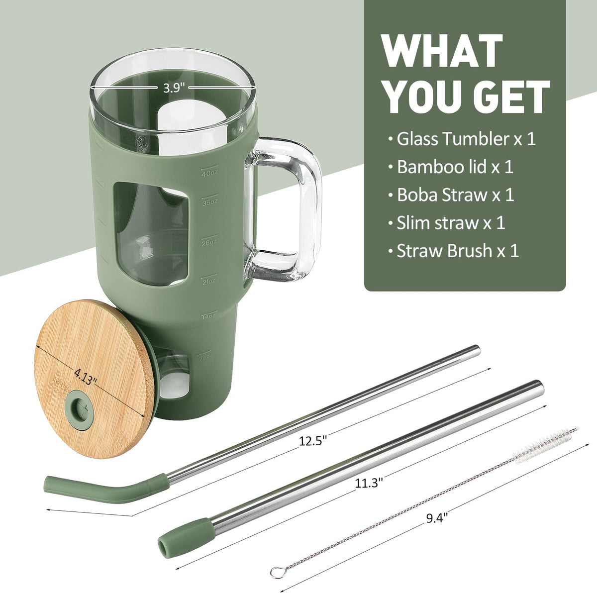 Bamboo lid with silicone sleeve keeps the lid dry and clean.
