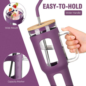 WINSA bamboo lid with silicone sleeve keeps lid dry and clean