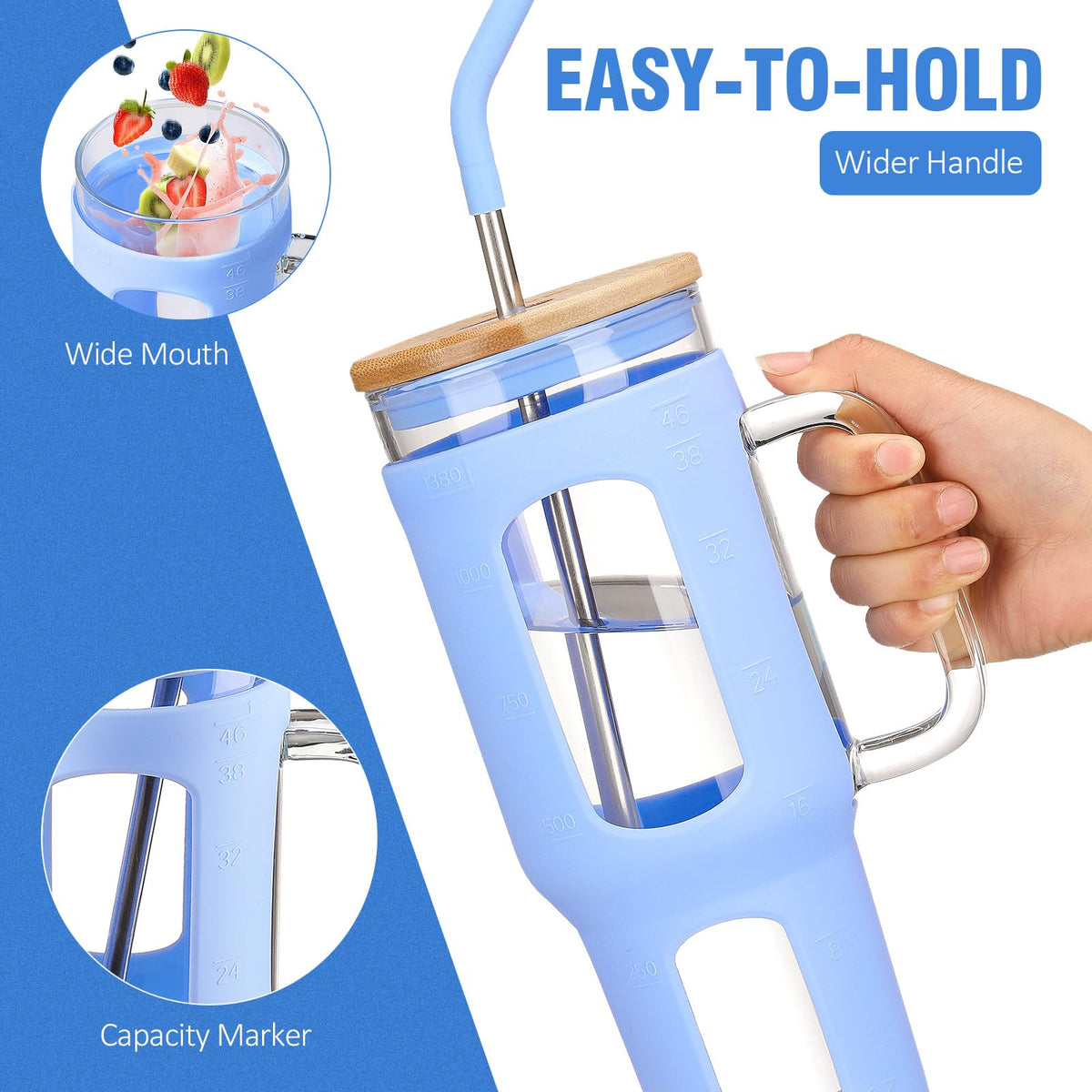 WINSA bamboo lid with silicone sleeve keeps drinks clean and dry
