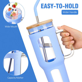 WINSA bamboo lid with silicone sleeve keeps drinks clean and dry